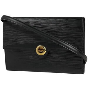 Louis Vuitton Pochette Arches Clutch Shoulder Bag Epi Noir Black